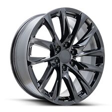 24 Gloss Black Replica Wheels Fits Gmc Sierra Yukon Denali Cadillac Escalade