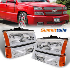 Led Drl Chrome Headlights Bumper Lamps For 03-07 Chevy Silverado Avalanche