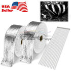 2 Rollx2 50ft Silver Exhaust Thermal Wrap Manifold Header Isolation Heat Tape
