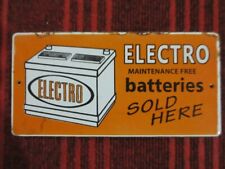 Vintage Electro Batteries Dealer Porcelain Enamel Metal Sign Size 10 X 5