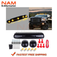3pcs Smoke Cover Roof Lights T10 Amber Led For Chevy Silveradogmc Sierra