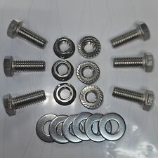 Header Collector Bolts Stainless Steel Hex Head 1x38-16 6 Pc Flange Lock Nuts
