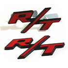 2x Oem For Rt Front Grill Emblems Rt Car Trunk Rear Badge Red Black Sticker