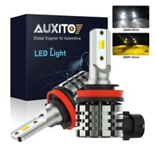 2x Auxito H8 White H11 Amber Super Switchback Bright Led Csp Fog Light Bulbs