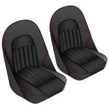 New Black W Red Seat Upholstery Set Austin Healey 3000 Bj8 1963 Genuine Leather