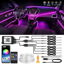 Rgb 8 In 1 Interior Car Led Strip Lights Car Neon Accent Lighting Kit
