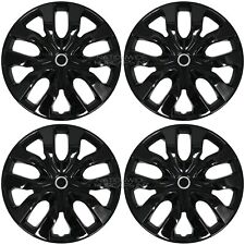 15 Set Of 4 Gloss Black Wheel Covers Snap On Hub Caps Fit R15 Tire Steel Rim
