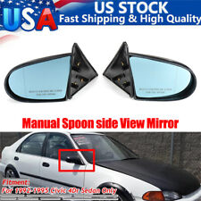 Pair Carbon Fiber Look Side View Mirrors For Honda Civic Eg 1992-1995 4dr Sedan