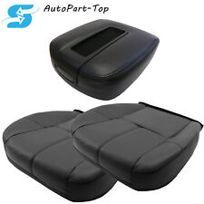 Console Armrest Cover Bottom Leather Seat Cover For 07-14 Silverado Tahoe Black