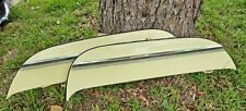 1965 Plymouth Fury Fender Skirts Pair Of Yellow Painted Steel W Trim Mounts