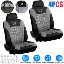 Set Of 4 Car Front Seat Covers For Truck Suv Universal Full Protector Blackgray