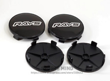 4x68mm Rays Wheel Center Hub Caps Rim Caps Badges Emblems Black White