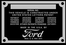Ford 1949 1950 1951 Shoebox Firewall Data Serial Tag Plate Other Years Too