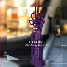 1pcs Purple Jdm Jp Fusa Kiku Knot Chinese Lucky For Car Rearview Mirror Hanging