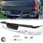 New Complete Steel Chrome Rear Step Bumper Assembly For 2009-2022 Dodge Ram 1500