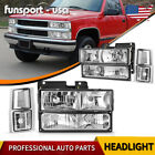Chrome Housing Headlights For 94-98 Chevy C10 Ck Clear Turn Signal Side Lights