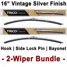 2-wiper Bundle Trico Classic Wiper Blades 16 Silver 1968-1969 33-162 X2