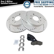Performance Brake Rotor Drilled Slotted Coated Ceramic Pad Front Kit