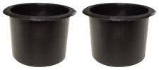 2 Black Drink Cup Holders Boat Rv Auto Inserts Sofa Chair Drop In Plastic