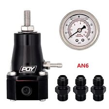 Adjustable 30-70 Psi Efi Fuel Pressure Regulator Kit W Oil Gauge An6 Fittings