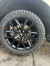 22 New Style Snowflake Gloss Black Wheels Rims 2854522 Rt Tires Chevy Gmc 6lug