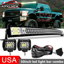 50 Roof Light Bar Curved Led 4 Fog Lamp Combo For Ford F-150f150 1997-2014