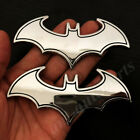 2pcs Big 3d Metal Chrome Batman Dark Knight Mask Car Emblem Badge Decal Sticker