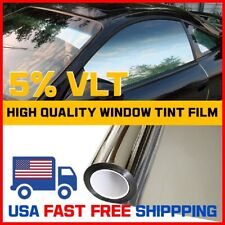 5 Vlt Chrome Silver Window Tint Film 36 X 10 Ft Anti-uv Heat Block Reflective