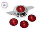 Oldsmobile Candy Red On Chrome Lowrider Wire Wheel Metal Chips Emblems S2