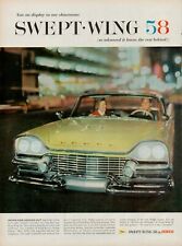 1957 Dodge Chrysler Swept Wing Car Auto Automobile Vintage Print Ad Driving