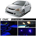 7x Blue Led Lights Interior Package Kit Fits 2001-2005 Honda Civic Si Ep3