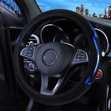 Blue Car Steering Wheel Cover Anti Slip Pu Leather Protector 1538cm Universal