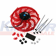 Universal Red 12v 12 Engine Cooling Fan Slim Pull Push Racing Electric Radiator