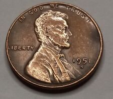 1951 S Lincoln Wheat Cent Penny Ave Circulated Free Shipping P655