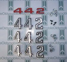 1972 Olds Cutlass 442 Grill Fenders Trunk Emblem Set With Hardware