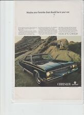 Original 1968 Chrysler New Yorker Magazine Ad Favorite Chair