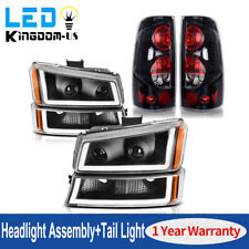 Led Drl Headlights Tail Lights Set For 2003-2006 Chevy Silverado1500 2500 Lamps