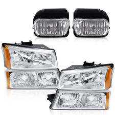 Amberchrome Headlightsfog Lights Fit For 2003-2007 Chevy Silverado Avalanche