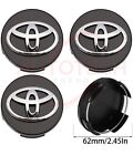 Set Of 4 Toyota Wheel Rims Center Caps Blackchrome Logo 62mm Camrycorolla