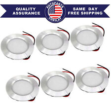 6x Silver 12 Volt 3w Interior Rv Marine Led Recessed Ceiling Lights Cool White