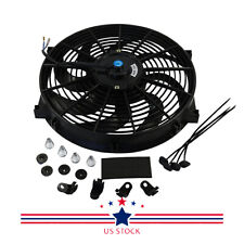 14 Black Universal Cooling Slim Pull Push Racing Electric Engine Radiator Fan