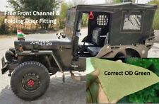 Complete Canvas Soft Top For Jeep Willys Mb Gpw Cj2a Od Greenbrownblack