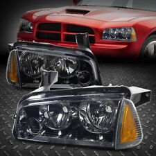 For 06-10 Dodge Charger Smoked Housing Amber Corner Headlight Replacement Lamps