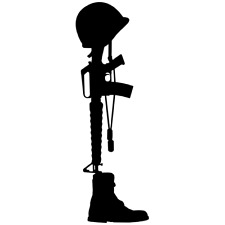 Vinyl Decal- Fallen Soldier Military Boot Pick Size Color Car Truck Sticker