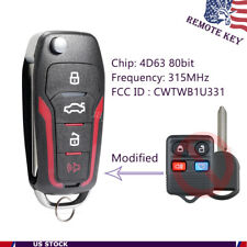 Upgraded Flip Remote Key Fob For 2004-2014 Ford F150 F250 315mhz 4d63 Cwtwb1u331