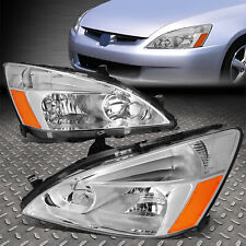 For 03-07 Honda Accord Sedancoupe Oe Style Chromeamber Headlight Assembly Pair