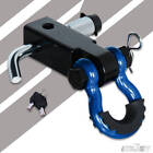 2 Shackle Hitch Receiver Bracket W 34 D-ring Shackle For Jeep Truck Blue