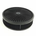14 X3 Black Super Flow Oval Air Cleaner Set With Washable Element 5-18 Inlet