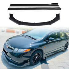 For Honda Civic 2006-2011 Front Bumper Lip Splitter Side Skirt Carbon Style