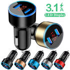 3.1a Usb Led Car Cigarette Phone Charger Lighter Digital Voltmeter Socket Parts